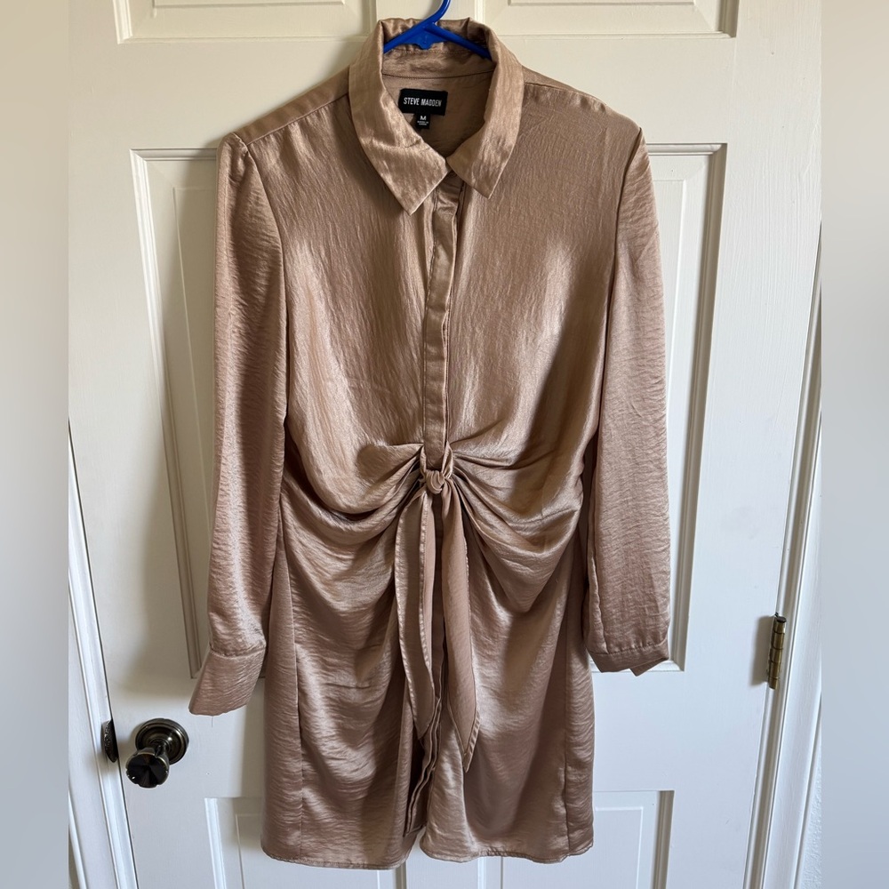 Steve Madden Beige Long Sleeve Dress